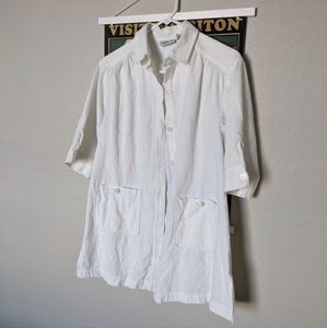 vintage white cotton button down shirt